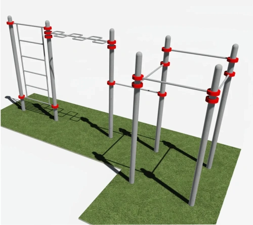 Уличная шведская стенка, змеевик и пять турников