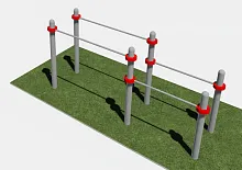 Уличные брусья двойные разноуровневые