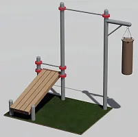 Уличный турник с кронштейном для боксерского мешка