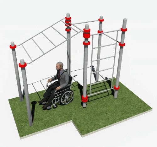 Комплекс Воркаут для инвалидов-колясочников 3,4м×1,5м×2,6м