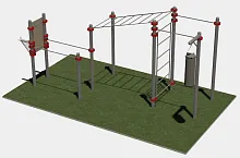 Два турника, шведская стенка, брусья параллельные, вертикальный пресс и вынос для боксерского мешка